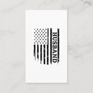 Vintage Husband Patriotic Flag Shirt Design_1 Business Card