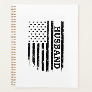 Vintage Husband Patriotic Flag Shirt Design_1 Planner