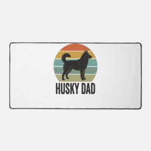 Vintage Husky Dad Retro Dog Vector Design_1 Desk Mat