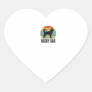 Vintage Husky Dad Retro Dog Vector Design_1 Heart Sticker