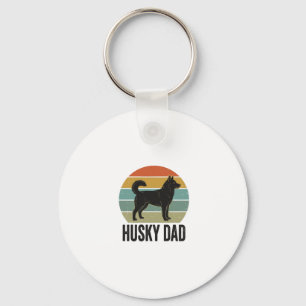 Vintage Husky Dad Retro Dog Vector Design_1 Key Ring
