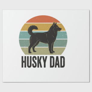 Vintage Husky Dad Retro Dog Vector Design_1 Wrapping Paper