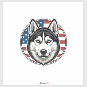 Vintage Husky Patriotic Dog Vector Shirt Design_1