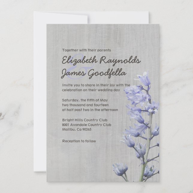 Vintage Hyacinth Wedding Invitations (Front)