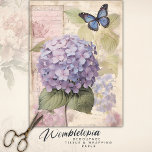 Vintage Hydrangea & Butterfly Decoupage Ephemera Tissue Paper<br><div class="desc">Embrace the elegance of yesteryear with our Vintage Hydrangea & Butterfly Decoupage Tissue Paper. This exquisite paper serves as the perfect backdrop for your creative projects: - 🌼 A delicate array of hydrangea blossoms in soft hues of lavender and blue. - 🦋 A solitary butterfly, adding a touch of whimsy...</div>