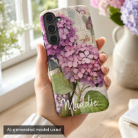 Vintage Hydrangea & Butterfly Pink Personalised