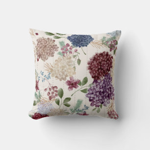 Vintage Hydrangea Grandmillennial Botanical Floral Cushion