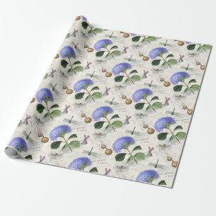 Vintage Hydrangea pattern Wrapping Paper
