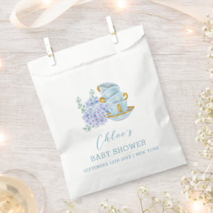 Vintage Hydrangea Tea Brewing Baby Shower  Favour Bag