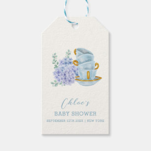 Vintage Hydrangea Tea Brewing Baby Shower  Gift Tags