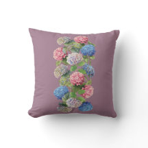 Vintage Hydrangea Throw Pillow