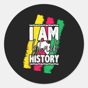 Vintage I Am Black History Month Strong African Wo Classic Round Sticker
