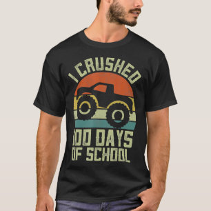 Vintage I Crushed 100 Days Of School , Truck Kids T-Shirt