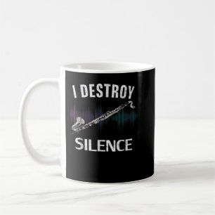 Vintage I Destroy Silence Bass Clarinet Funny Orch Coffee Mug