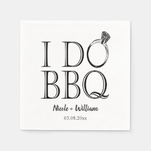 Vintage I Do BBQ Barbecue Barn Wedding Engagement Napkin