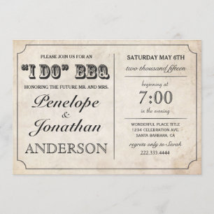 Vintage I DO BBQ Invitations