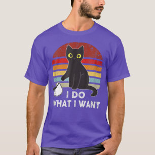 Vintage I Do What I Want Cat Love r Dad Mum Boy Gi T-Shirt