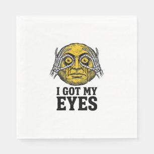 Vintage I Got My Eyes Funny Halloween Shirt Design Napkin