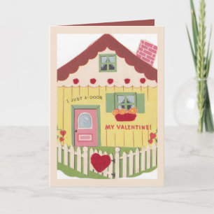 Vintage I Just A Door You Valentine Holiday Card