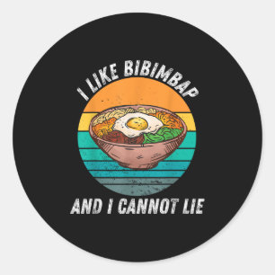 Vintage I Like Bibimbap And I Cannot Lie Retro Bib Classic Round Sticker