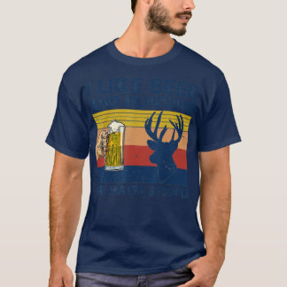 Vintage I Like Hunting  Beer And Maybe 3 People Fu T-Shirt