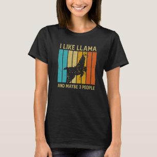 Vintage I Like Llama And Maybe 3 People Women Men T-Shirt
