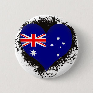 Vintage I Love Australia 6 Cm Round Badge