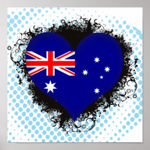 Vintage I Love Australia Poster