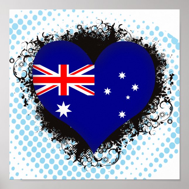 Vintage I Love Australia Poster (Front)