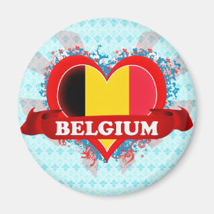 Vintage I Love Belgium Magnet