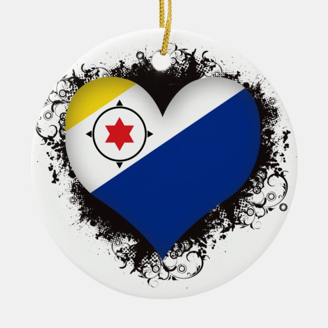 Vintage I Love Bonaire Ceramic Ornament (Front)