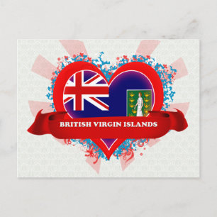 Vintage I Love British Virgin Islands Postcard