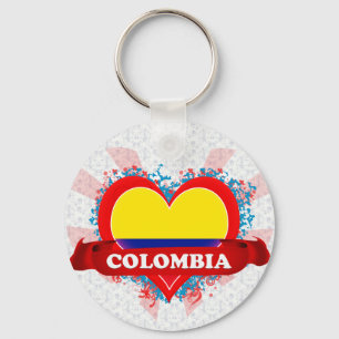 Vintage I Love Colombia Key Ring