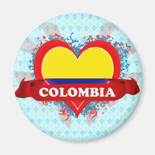 Vintage I Love Colombia Magnet