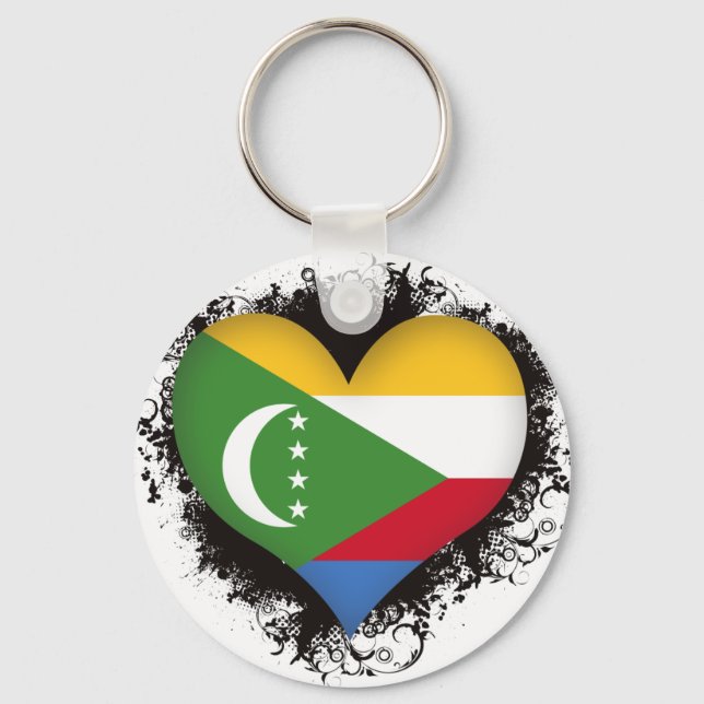 Vintage I Love Comoros Key Ring (Front)