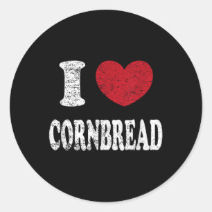 Vintage I Love Cornbread  Classic Round Sticker