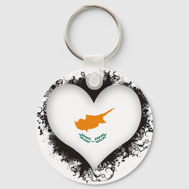 Vintage I Love Cyprus Key Ring (Front)