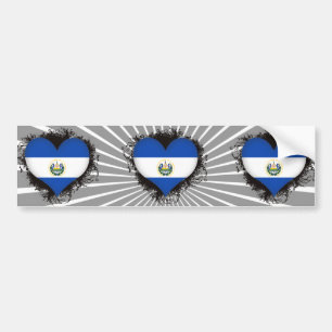 Vintage I Love El Salvador Bumper Sticker