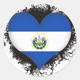 Vintage I Love El Salvador Classic Round Sticker