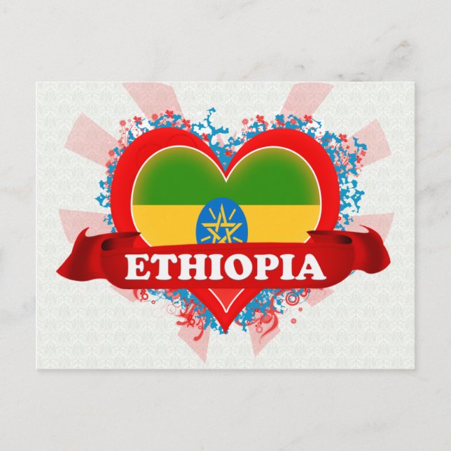 Vintage I Love Ethiopia Postcard (Front)
