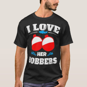 Vintage I Love Her Bobbers Funny Fishing Couple Ma T-Shirt