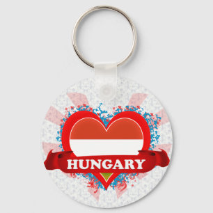 Vintage I Love Hungary Key Ring