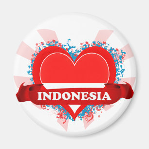 Vintage I Love Indonesia Magnet
