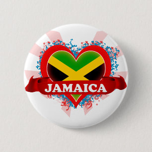 Vintage I Love Jamaica 6 Cm Round Badge