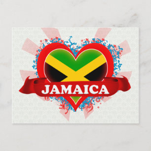 Vintage I Love Jamaica Postcard