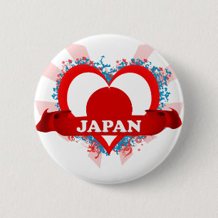 Vintage I Love Japan 6 Cm Round Badge