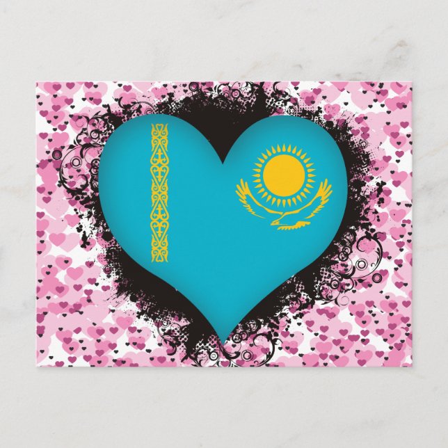 Vintage I Love Kazakhstan Postcard (Front)