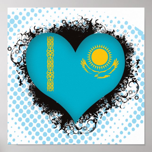 Vintage I Love Kazakhstan Poster (Front)