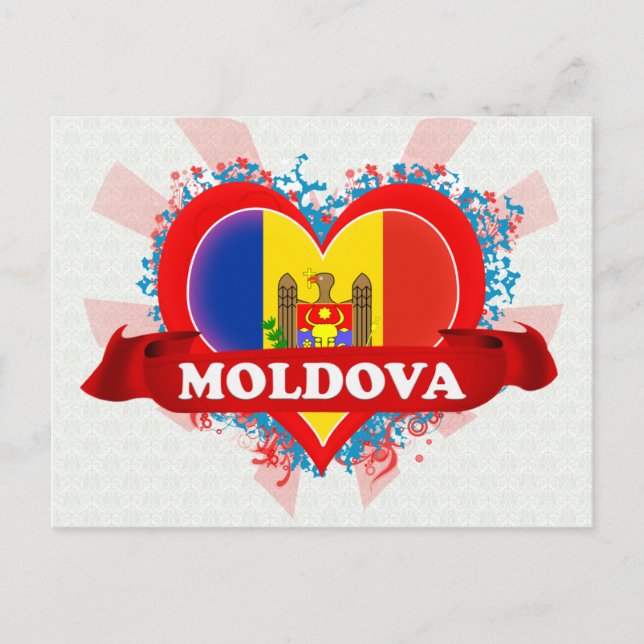 Vintage I Love Moldova Postcard (Front)