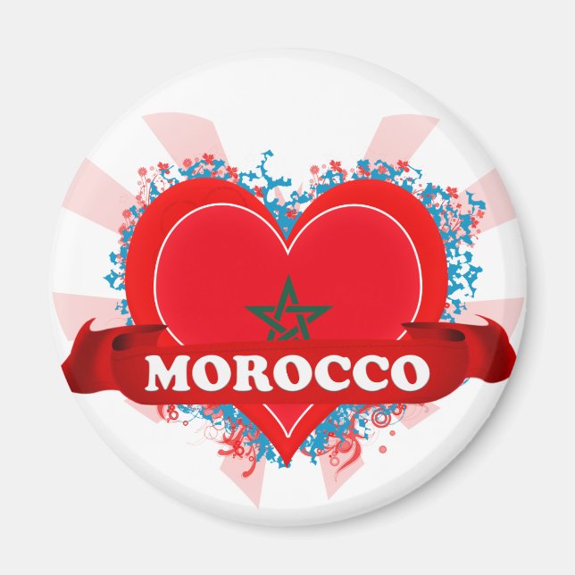 Vintage I Love Morocco Magnet (Front)